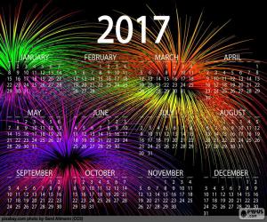 Puzzle Ημερολόγιο του 2017, ευτυχισμένο το νέο έτος